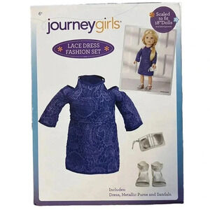 NEW Journey Girls 3pc Blue Lace Dress + Shoes + Bag Fashion Set for 18" Dolls